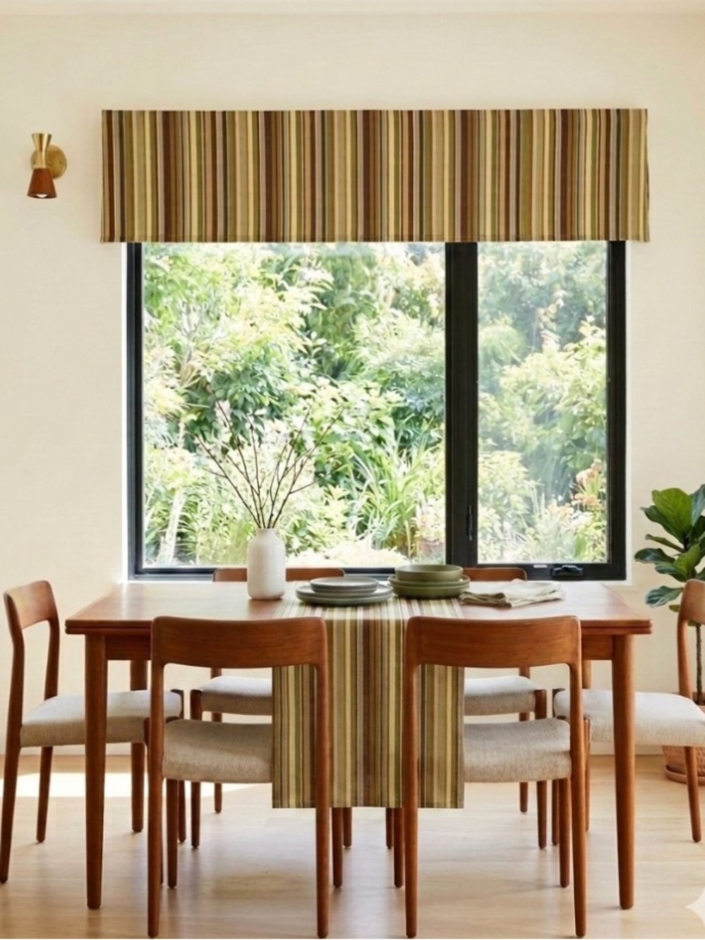 New Park Designs 72” x 14” Window Valance Lake House MCM Striped 70s Retro